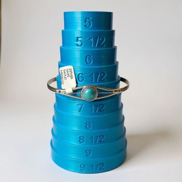 Handmade Native American Turquoise & Sterling Silver Cuff Bracelet Esther White - Picture 8 of 8